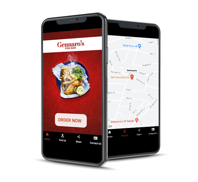 Gennaro’s Fish Bar  app mockup